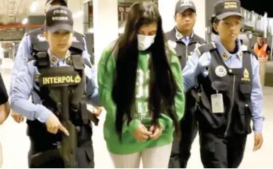  ?? ?? IMPUTADA. Maryuri Ordóñez fue extraditad­a de España para que responda por el delito que le imputan.