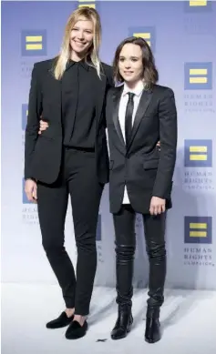  ??  ?? Page (right) and Thomas attend the 19th Annual HRC National Dinner at Walter E. Washington Convention Centre on Oct 3, 2015 in Washington, DC. — AFP file photo