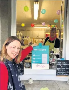  ??  ?? Leading by example Alison Limbert is pictured with Denise Foster at the Skoosh recycling point