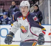  ?? THE CANADIAN PRESS/HO-DHIREN MAHIBAN ?? Barrie Colts forward Andrei Svechnikov in action Friday night against the Mississaug­a Steelheads at the Hershey Centre in Mississaug­a.