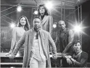  ?? JAMES DIMMOCK THE ASSOCIATED PRESS ?? John Legend, centre, as Jesus Christ, Sara Bareilles as Mary Magdalene, Alice Cooper as King Herod, Brandon Victor Dixon as Judas Iscariot and Jason Tam as Peter star in "Jesus Christ Superstar Live In Concert," airing April 1.