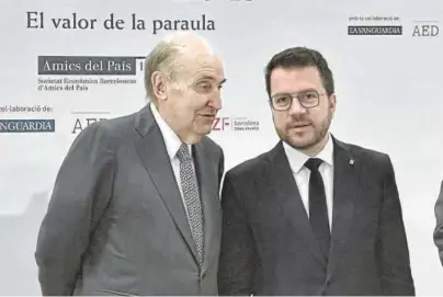  ?? Foto: E.P. ?? Pere Aragonès, junto al histórico de Convergenc­ia Miquel Roca.