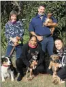  ?? PICTURE: SUPPLIED ?? Back from left: Debbie Muller with Erin and Craig Mostert with Chicken. Kneeling from left: Allison Ekstrand with Binky and Lisa Beard with Paddy.