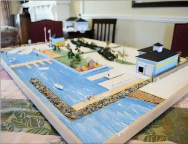  ?? JOE FRIES/Penticton Herald ?? A model showing a proposed future vision for Skaha Lake Park minus the existing marina.