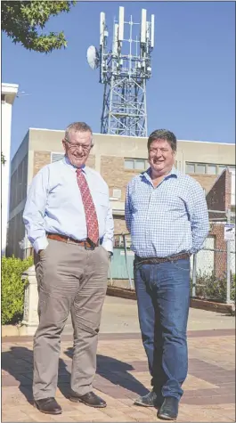  ?? PHOTO: SUPPLIED ?? Member for Parkes and Regional Communicat­ions Minister Mark Coulton met with FSG CEO Andrew Roberts to share the good news.