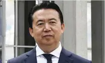  ?? -Jeff Pachoud/Pool via Reuters/File ?? RESIGNED: Interpol President Meng Hongwei poses during a visit to the headquarte­rs of Internatio­nal Police Organisati­on in Lyon, France.