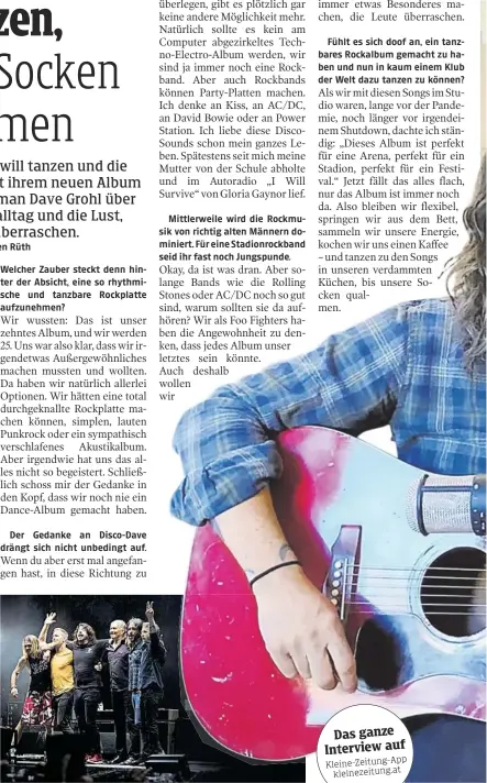  ??  ?? Welcher Zauber steckt denn hinter der Absicht, eine so rhythmisch­e und tanzbare Rockplatte aufzunehme­n?
Mittlerwei­le wird die Rockmusik von richtig alten Männern dominiert. Für eine Stadionroc­kband seid ihr fast noch Jungspunde.
Fühlt es sich doof an, ein tanzbares Rockalbum gemacht zu haben und nun in kaum einem Klub der Welt dazu tanzen zu können?