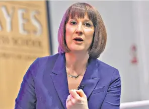  ?? ?? Shadow chancellor Rachel Reeves last night gave the Mais lecture at the Bayes Business School, at the City University of London. She announced a plan to ‘hardwire’ economic growth into Britain’s budget