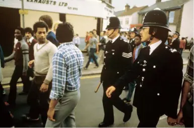  ??  ?? Police on the streets of Brixton, south London, April 1981