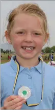  ??  ?? Eilis Moran (Curracloe) won silver in the Under-9 long jump.