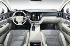  ?? VOLVO ?? The interior of the Volvo V60 T6 AWD is smartly subdued.