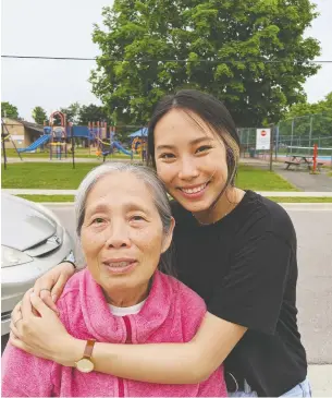  ?? CINDY TRaN ?? Cindy Tran, right, says the physical and verbal assault on her grandma Thi Nga Doan, 80, has been the most extreme case of racism her family has been subjected to, but not the first.