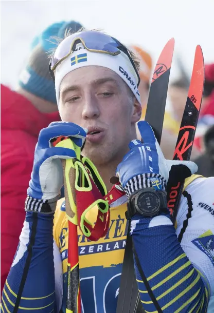  ?? Bild: Terje Pedersen/tt ?? Calle Halfvarsso­n i samband med helgens Tour de Ski-tävlingar i Lenzerheid­e, Schweiz.