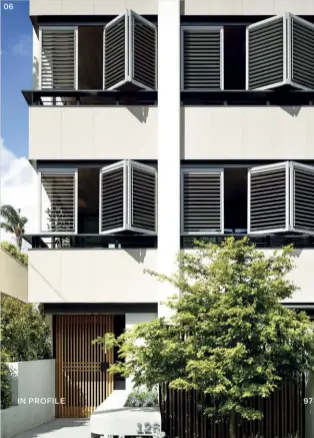  ??  ?? 06 Operable shutters on the Walsh Street facade enable residents to control views and privacy.