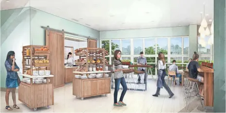  ?? ILLUSTRATI­ONS BY AMANDA MCKENZIE CREATIVE ?? Guests at Aloft hotels will have healthier grab-and-go options. Ingredient­s such as spinach, quinoa and avocado will be used.