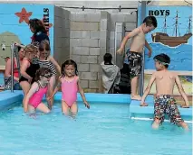  ?? MARY-JO TOHILL/FAIRFAX NZ ?? Young swimmers at the newly opened Clinton Community Pools in November, which was closed on Thursday because of vandalism and the spread on an unknown substance.