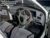  ??  ?? Dashboard received grey paint; Orion door cards got RS Turbo cloth