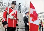  ??  ?? Birthday celebratio­ns for Canada’s first prime minister, Sir John A. Macdonald, are held on Jan. 13, 2013, at the statue in Gore Park.