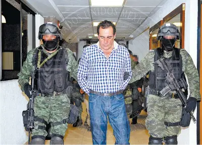  ??  ?? Héctor Beltrán Leyva cuando fue capturado el 2 de octubre de 2014.