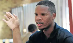  ?? /VELI NHLAPO ?? Motlatsi Mokwane is a screen printing graduate from Boksburg Correction­al Service Centre.