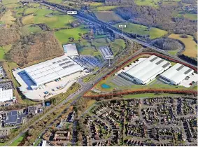  ?? ?? CGI of two proposed new warehouses to be built on the Redditch Gateway