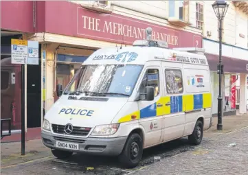  ??  ?? Yobs pelted a police CCTV van with yoghurt