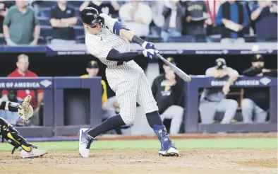  ?? Ap ?? Aaron Judge empató con Babe Ruth con la segunda mayor cantidad de jonrones en una temporada en la historia de los Yankees con 60, tras el batazo del martes ante los Pirates de Pittsburgh.