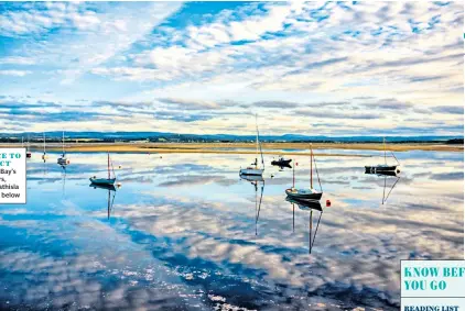  ??  ?? A PLACE TO REFLECTFin­dhorn Bay’s still waters, main; Strathisla Distillery, below