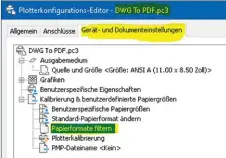  ??  ?? Bild 5: Filtern von Papierform­aten in einer PC3-Datei.