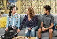  ?? ALI GOLDSTEIN / NETFLIX ?? Isabella Gomez as Elena, Justina Machado as Penelope and Marcel Ruiz as Alex in “One Day at a Time.”