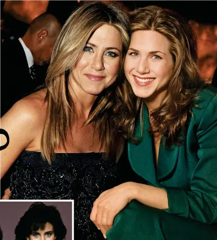  ??  ?? Visual trickery: Jennifer Aniston gets friendly with Rachel Green