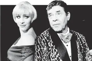  ??  ?? Jerry Lewis (here with Charlotte d’Amboise) had a Broadway hit in “Damn Yankees.”