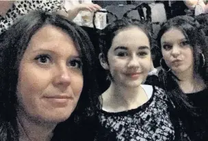  ??  ?? Emma Oldham (left) with daughter Beatrice, 12, and Izzy Wilkinson, 12, from Poynton, at the Ariana Grande concert before the explosion