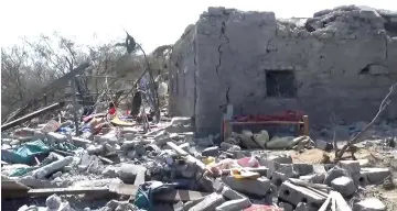  ??  ?? A video grab shows the site of an air raid on a wedding party in Yemen’s Hajjah province. — AFP photo