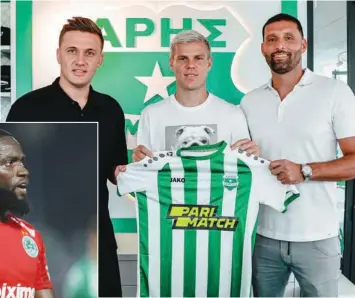  ?? ?? LEFT: Omonia Nicosia got Moreto Cassama from French Ligue 1 Stade Reims. ABOVE: Aris Limassol signed Russian internatio­nal Aleksandr Kokorin from Italian side Fiorentina