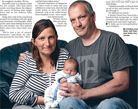  ??  ?? sundaypost.com
Christine and Mark with their new baby boy James.