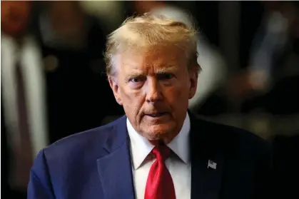  ?? ?? Donald Trump attends a hearing on a criminal case linked to a hush money payment on 15 February. Photograph: Andrew Kelly/Reuters