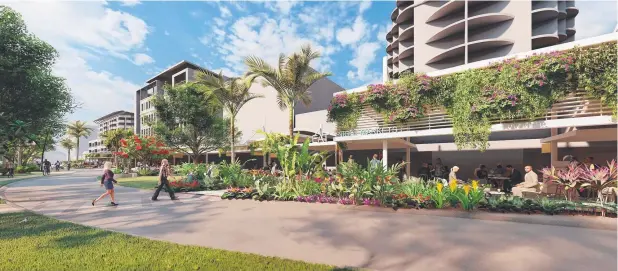  ??  ?? REVEALED: Cairns Regional Council has unveiled the new concept design for the Esplanade outdoor dining precinct featuring a snaking road, which will be able to be shut down for special events, plus extending outdoor eating space and new landscapin­g.