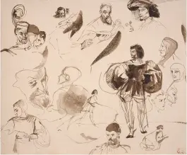  ??  ?? Fig 4: Pen-and-ink studies for Faust by Delacroix. With De Bayser
