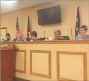  ?? Sean Williams ?? The Aragon City Council gathered for their June 21 session to consider several items, including a new film ordinance. /