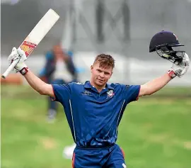  ?? PHOTO: PHOTOSPORT ?? Glenn Phillips became the first plyer to score a hundred at T20, one-day and first-class level in New Zealand.