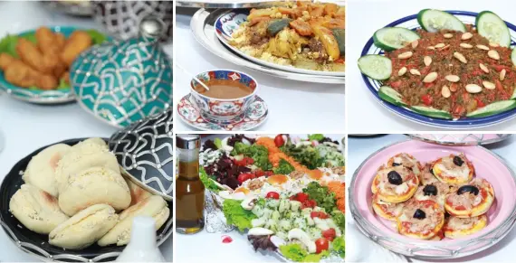  ??  ?? Festive delicacies Traditonal Moroccan and modern dishes both make Eid al-fitr a happy occasion