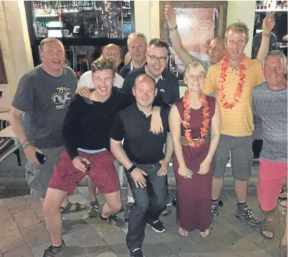  ??  ?? R&R: 7 Scots and guests enjoying a night out in Zadar, Croatia.