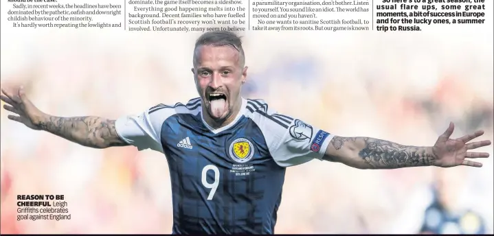  ??  ?? REASON TO BE CHEERFUL Leigh Griffiths celebrates goal against England