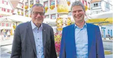  ?? FOTO: GERD MÄGERLE ?? Machen sich für ein sicheres und sauberes Biberach stark: Johannes Walter (links) und Friedrich Kolesch von der CDU-Fraktion.