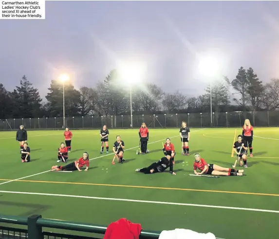  ??  ?? Carmarthen Athletic Ladies’ Hockey Club’s second XI ahead of their in-house friendly.