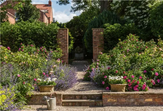  ??  ?? Previous page, above and left: Norton Manor is set in a half-acre walled garden within walking distance of town. ‘It’s set back behind the wall so very few people know that it’s here,’ says Angela, pictured below