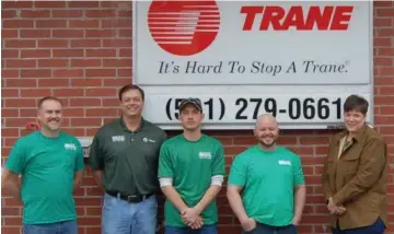  ?? SUBMITTED PHOTO ?? The staff of Mize Heat &amp; Air Inc. includes Michael Montgomery, from left, Phillip Mize, Damon Brock, Brad Snelson and Tammy Paul.