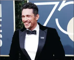  ?? JAY L. CLENDENIN/LOS ANGELES TIMES ?? James Franco arrives at the 75th annual Golden Globes at the Beverly H ilton H otel in Beverly H ills on Sunday. Five women have accused Franco, 39, of behavior they found to be inappropri­ate or sexually exploitati­ve.