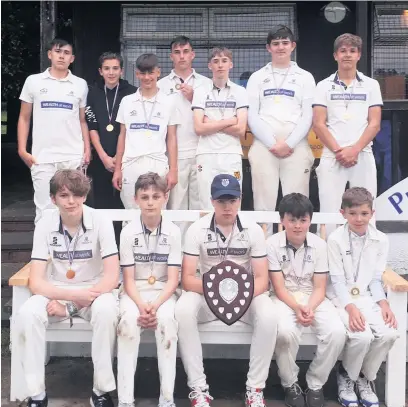  ??  ?? Prestbury under 15s championsh­ip-winning team